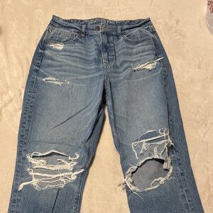 American Eagle Outfitters Distressed Light Blue Boyfriend Jeans
